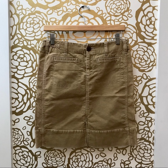 Olde English Corduroy Brown Skirt w/ Front Slit - Picture 1 of 6